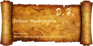 Dohos Henrietta névjegykártya
