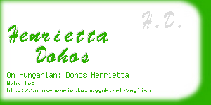 henrietta dohos business card